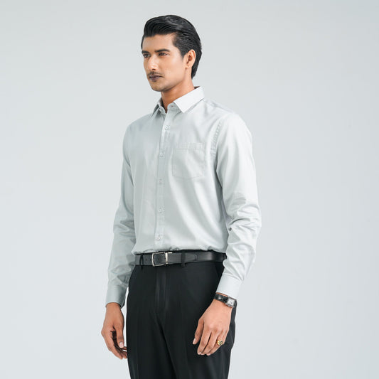 Men’s White Satin Lycra Shirt