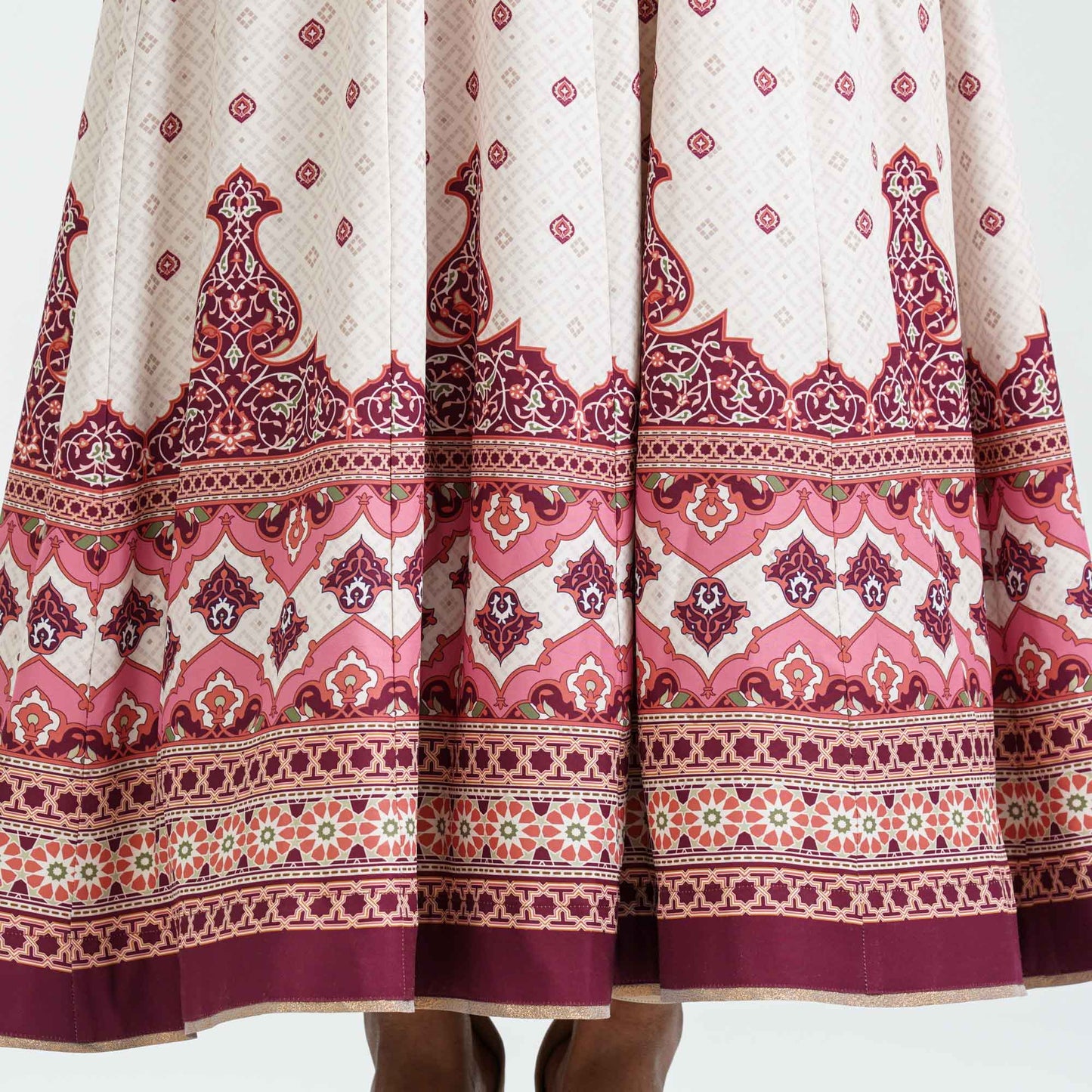 Women’s Embroidered Burgundy Silk Gown