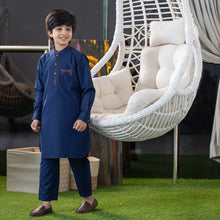 Load image into Gallery viewer, Boys Navy Embroidered Kabli
