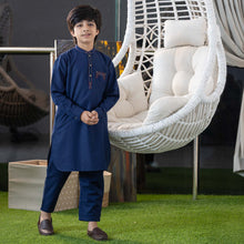 Load image into Gallery viewer, Boys Navy Embroidered Kabli
