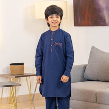 Load image into Gallery viewer, Boys Navy Embroidered Kabli
