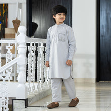 Load image into Gallery viewer, Boys Grey Embroidered Kabli
