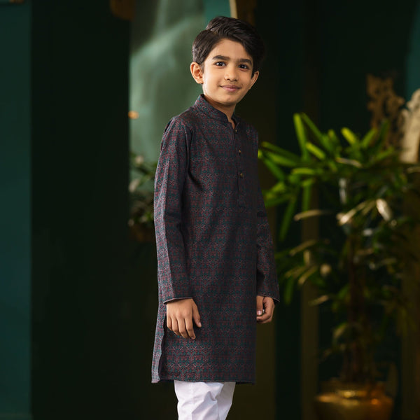 BOYS BASIC PANJABI-BLACK