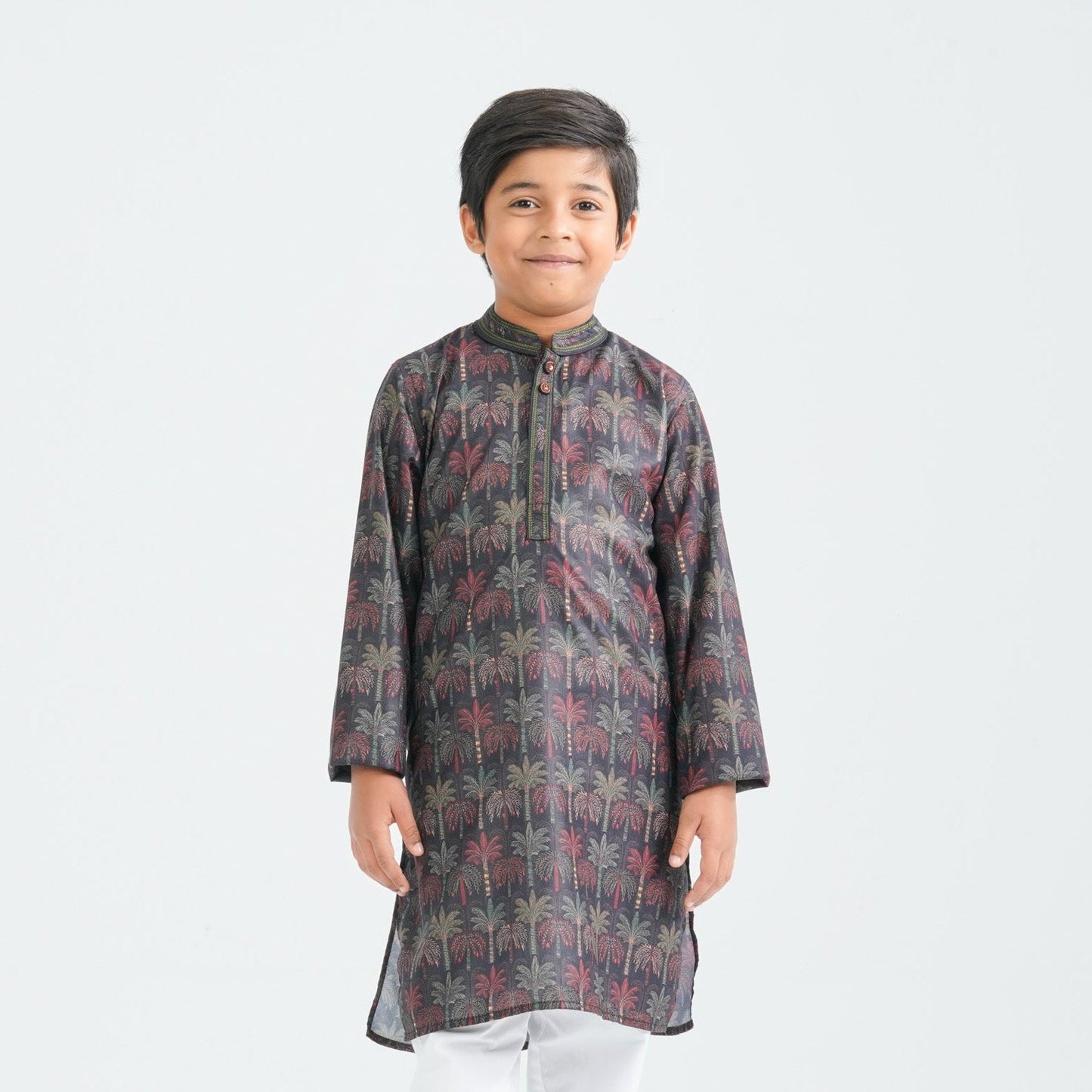 Boy's Black Printed Panjabi