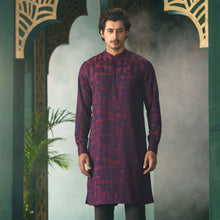 Load image into Gallery viewer, Men’s Maroon Jacquard Panjabi
