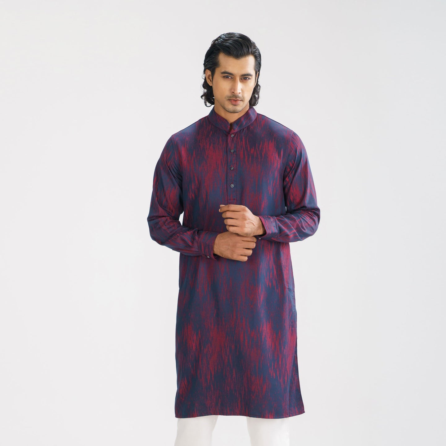 Men's Maroon Basic Panjabi