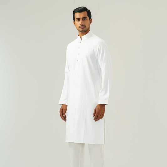 Mens White Basic Panjabi