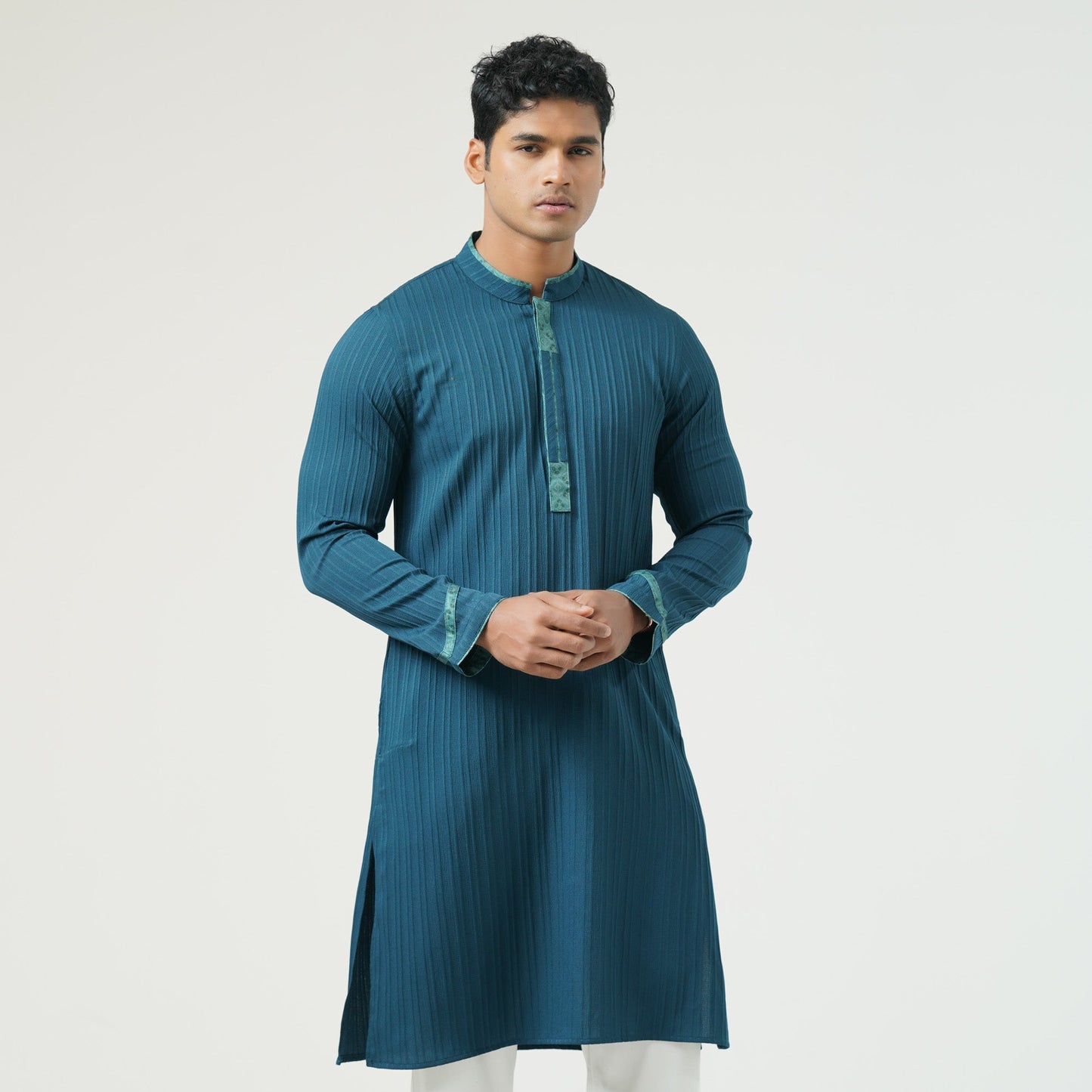 Mens Teal Green Basic Panjabi
