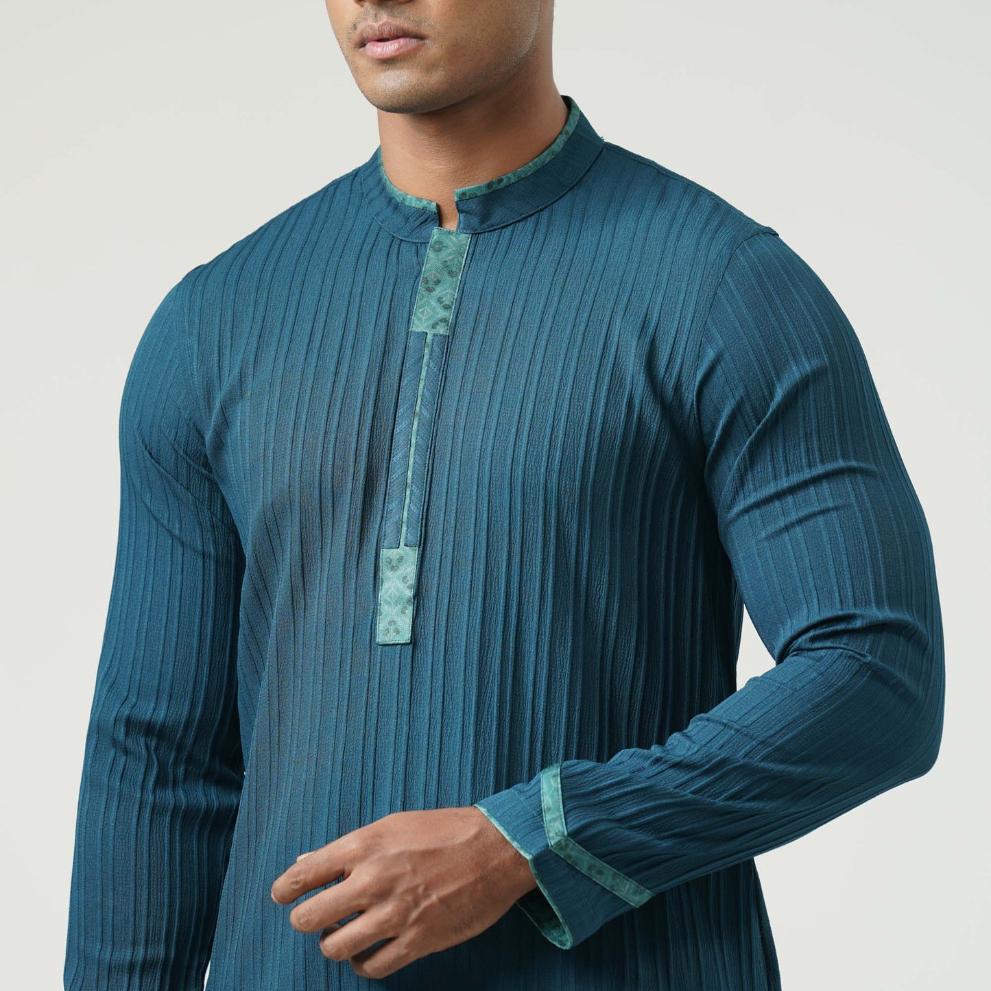 Mens Teal Green Basic Panjabi