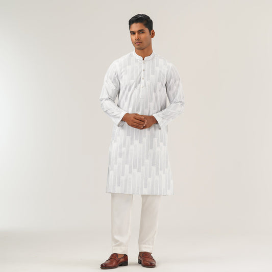Mens White Basic Panjabi
