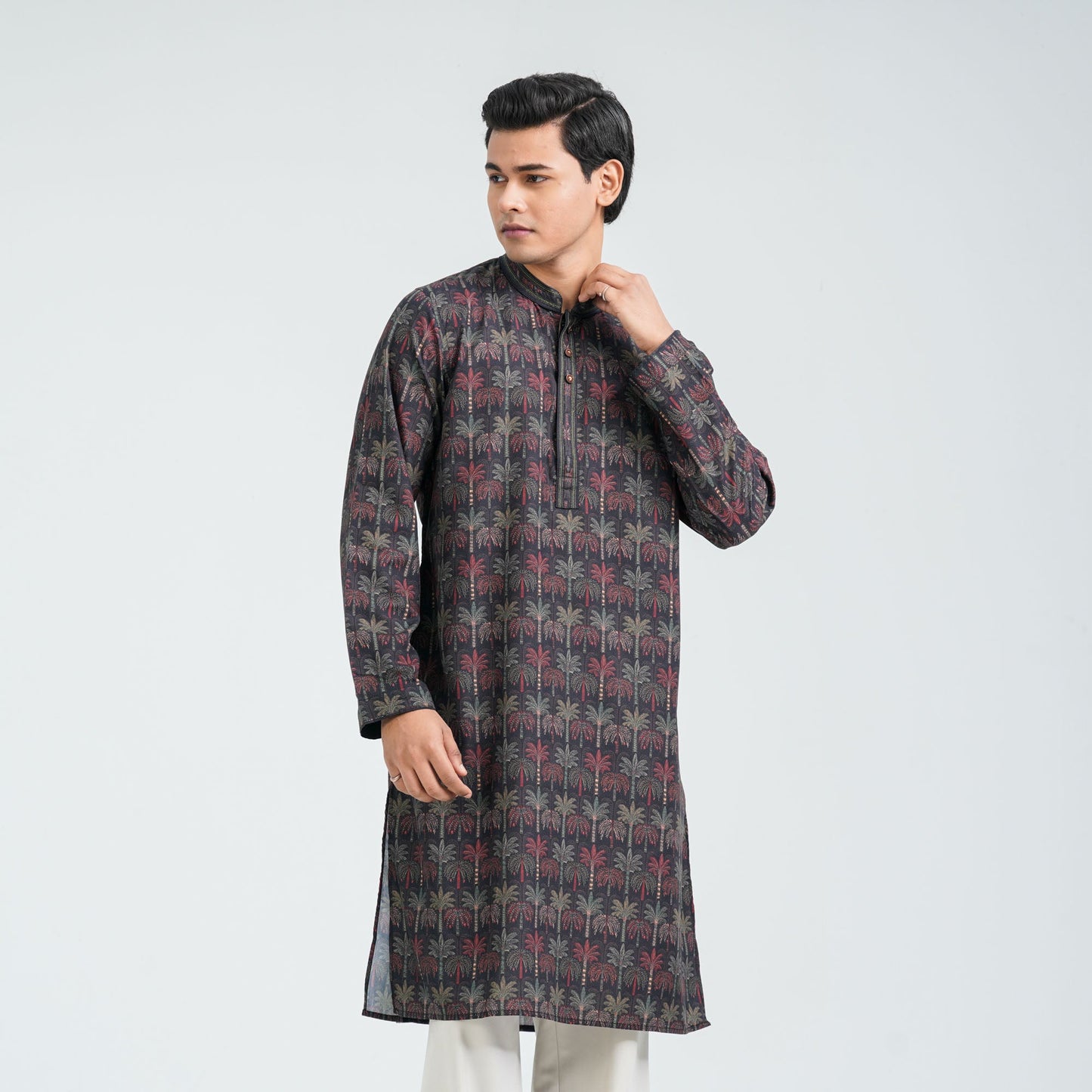 Men’s Black Digital Printed Torray Panjabi