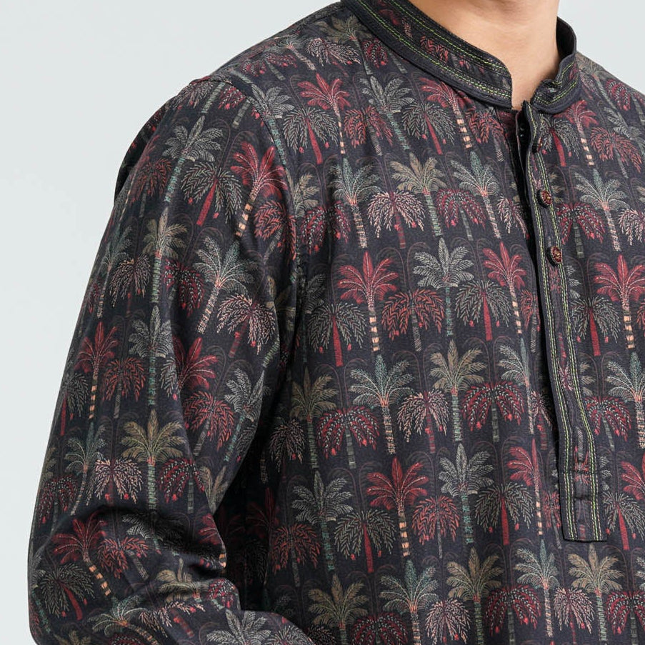 Men’s Black Digital Printed Torray Panjabi