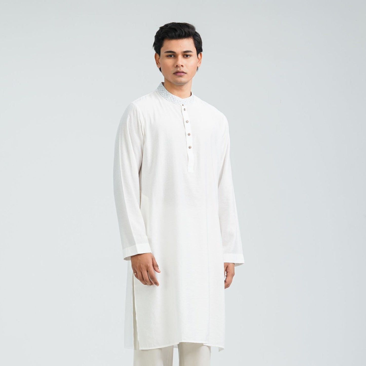 Men’s White Viscose Basic Panjabi