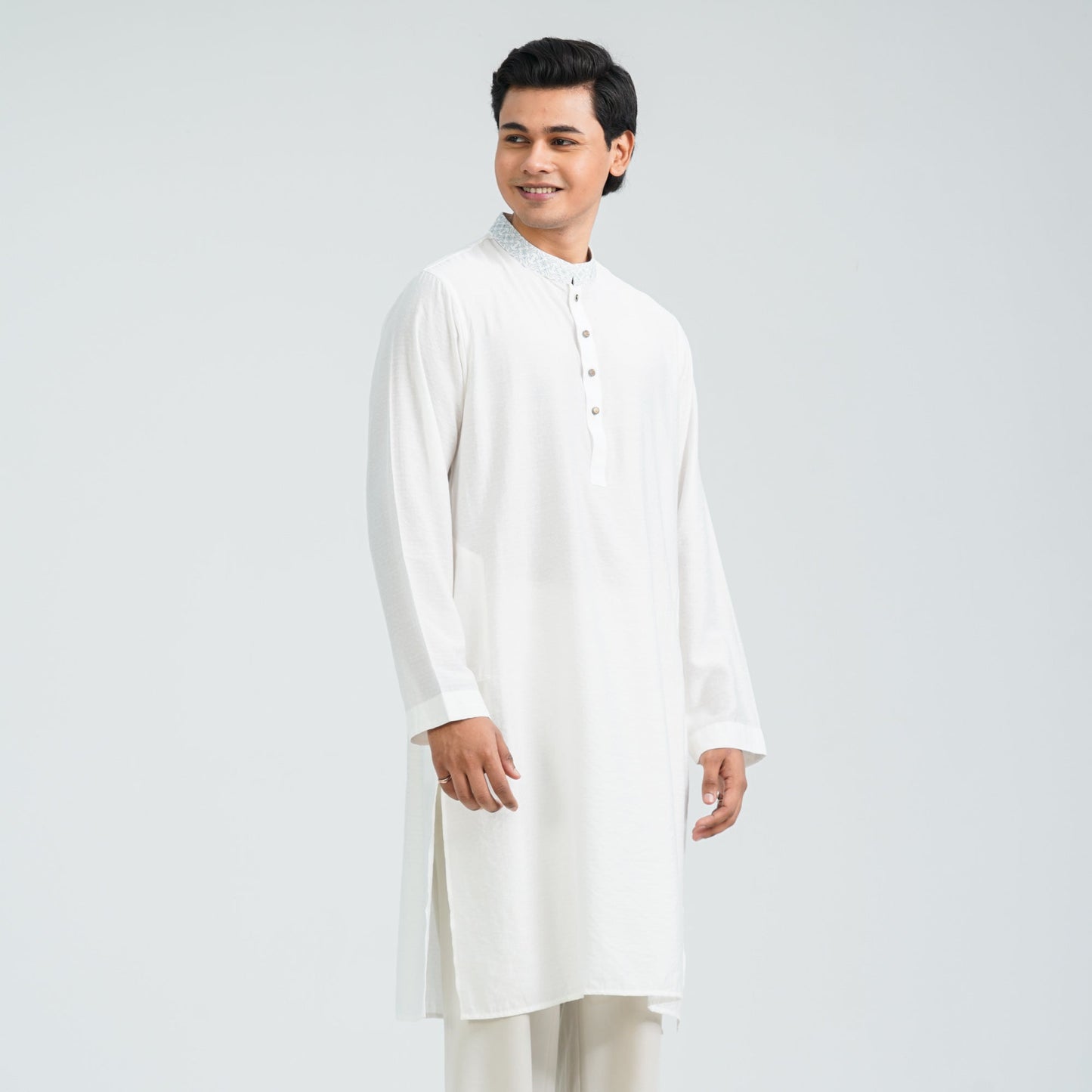 Men’s White Viscose Basic Panjabi