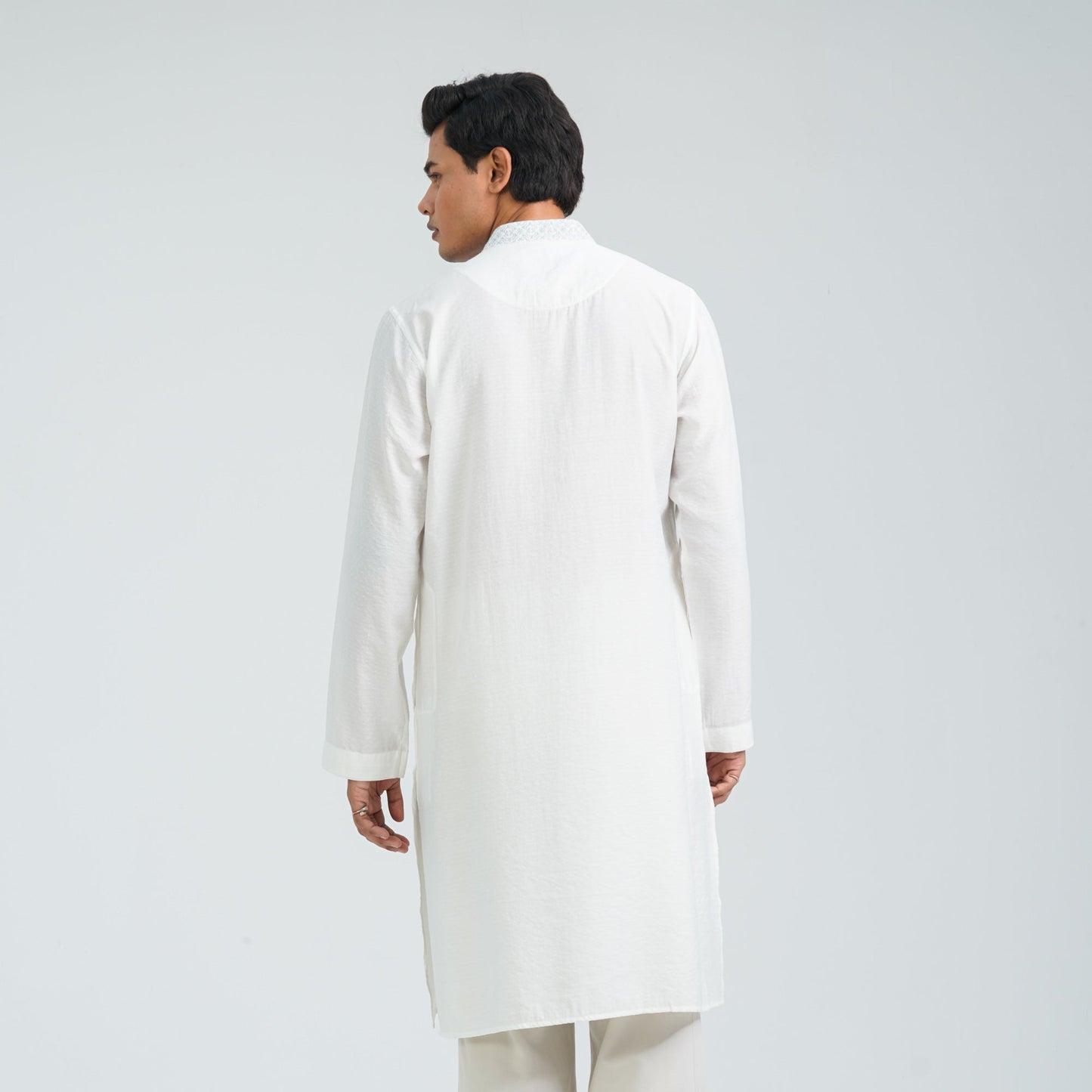 Men’s White Viscose Basic Panjabi
