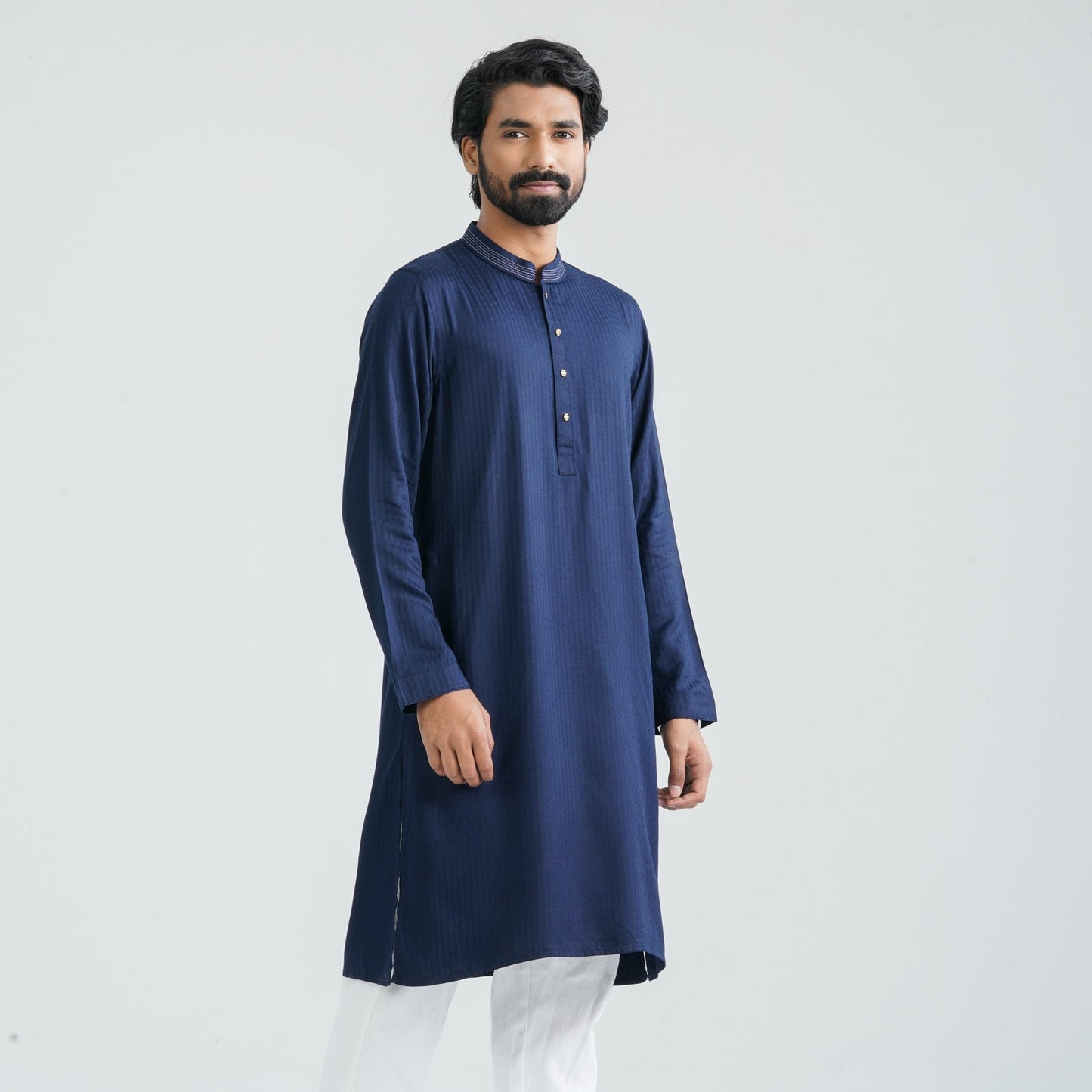 Men's Navy Blue Panjabi