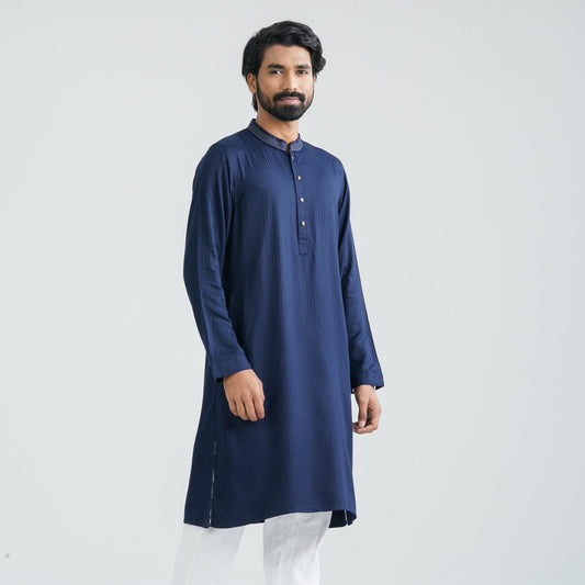 Men's Navy Blue Panjabi