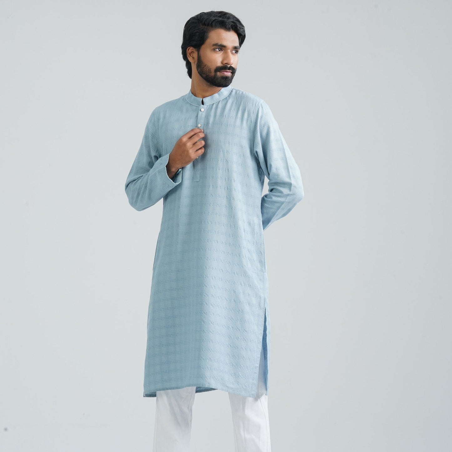 Men’s Sky Blue Cotton Panjabi