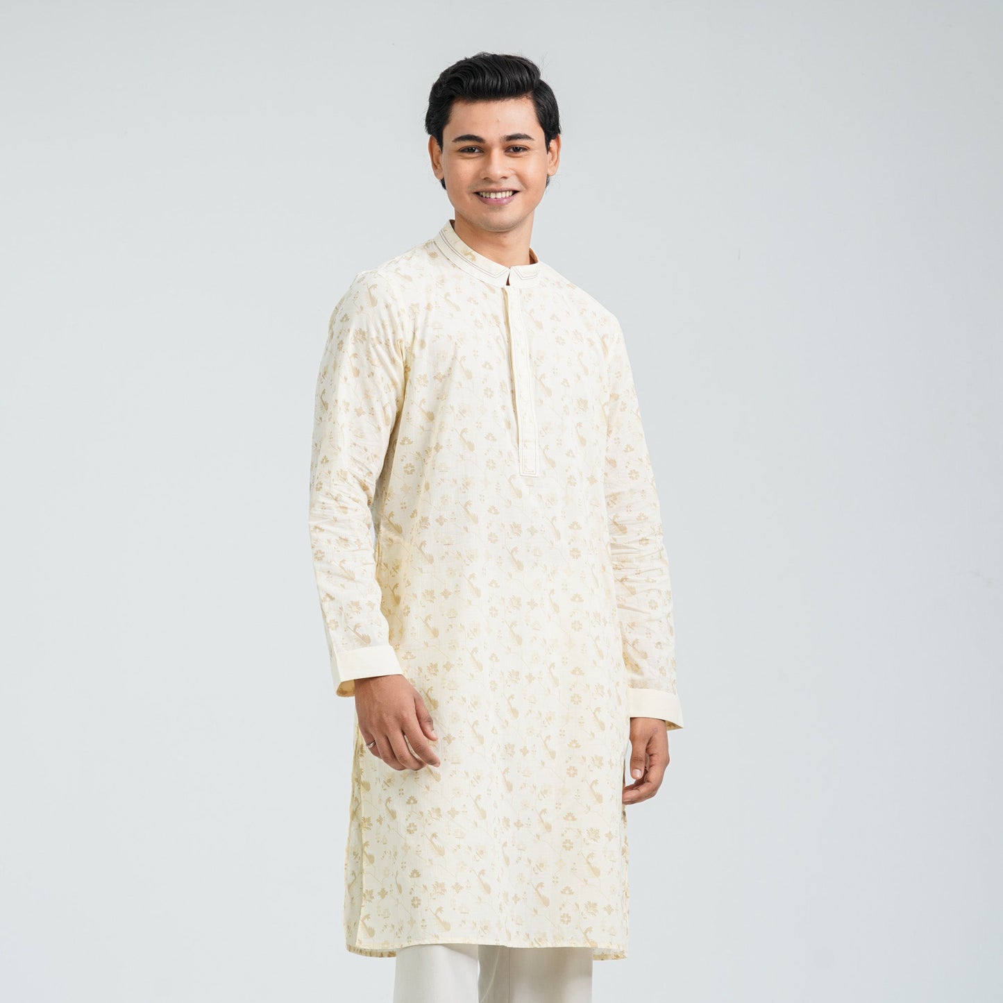 Men’s Cream Cotton Panjabi