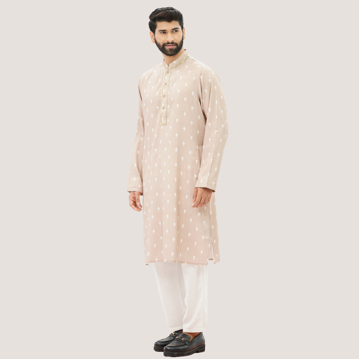 Men's Beige Panjabi