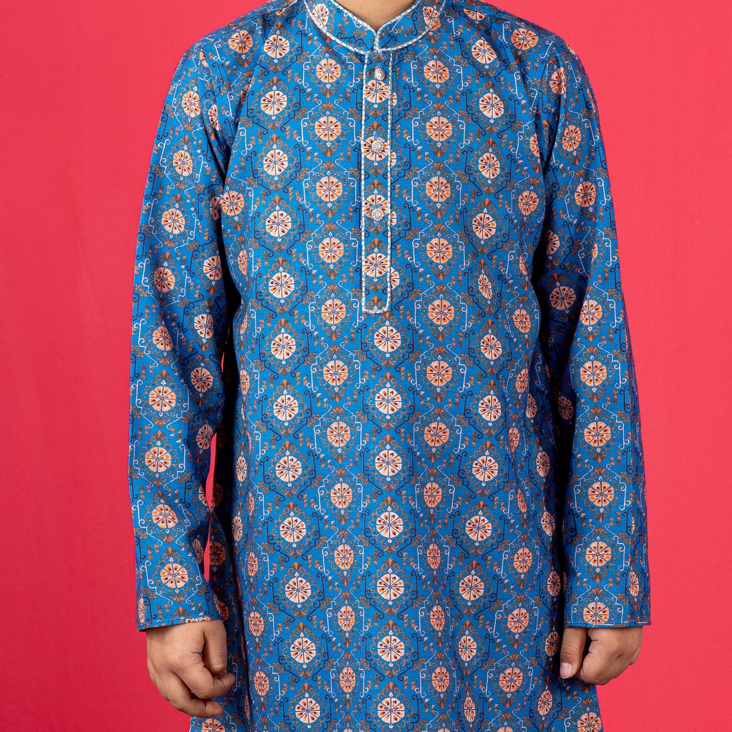 Boys Panjabi- Blue Printed