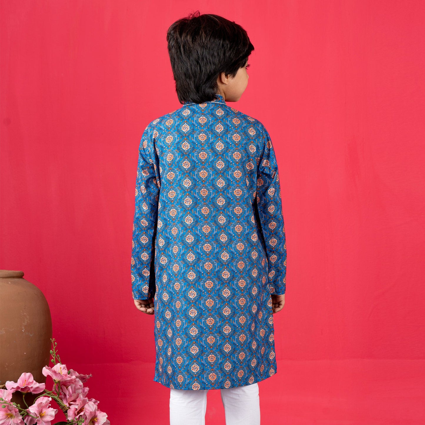 Boys Panjabi- Blue Printed