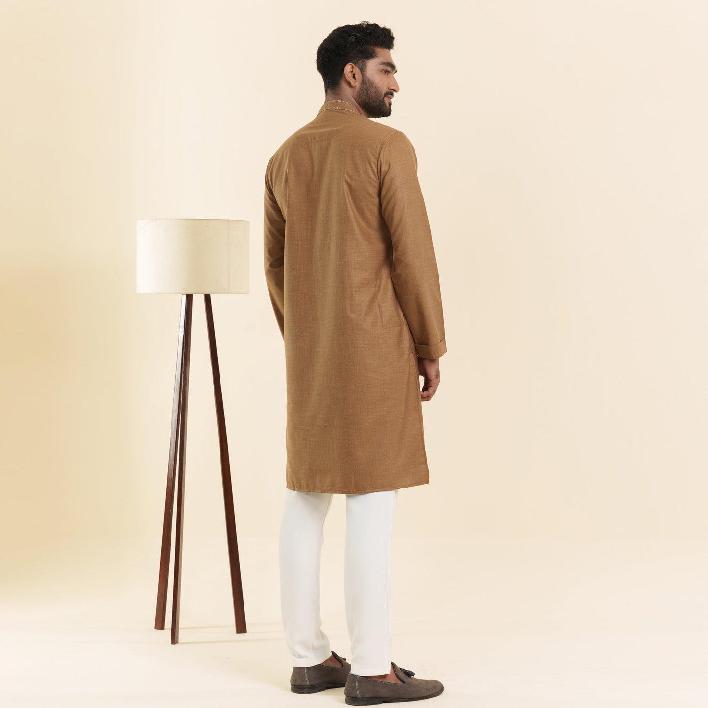 Men's Brown Embroidered Panjabi