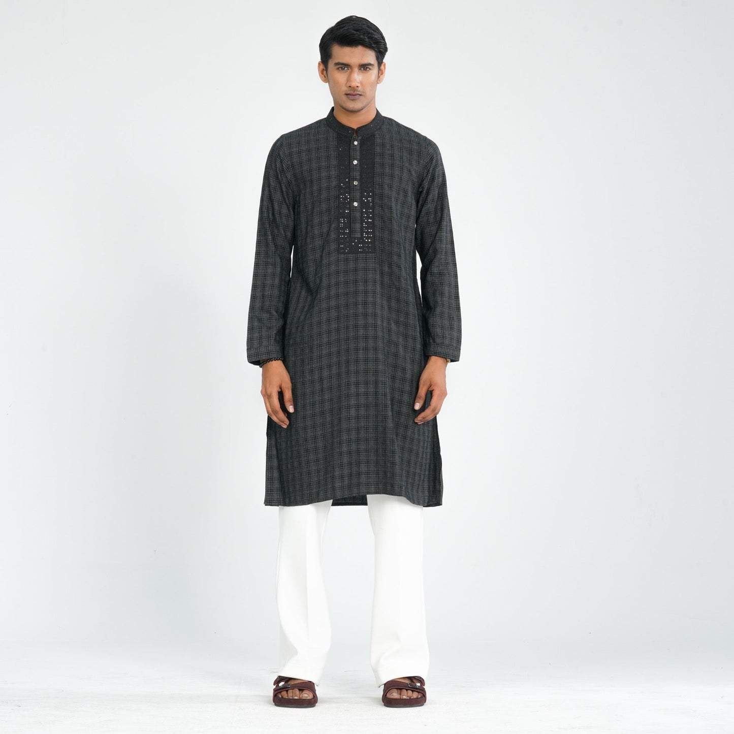 Men’s Black Cotton Panjabi