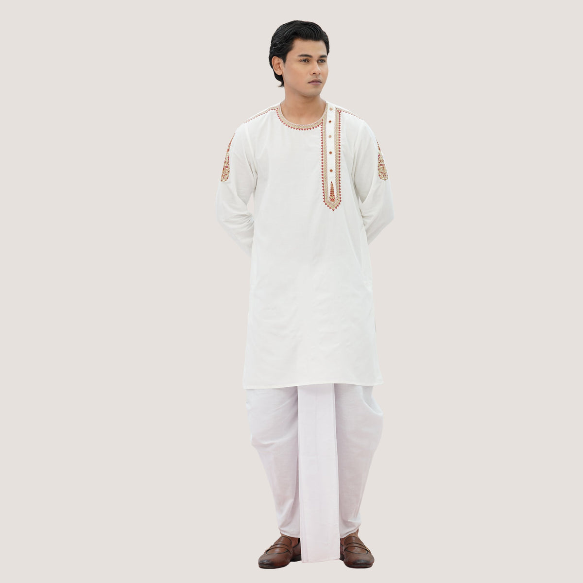 Mens Off White Panjabi