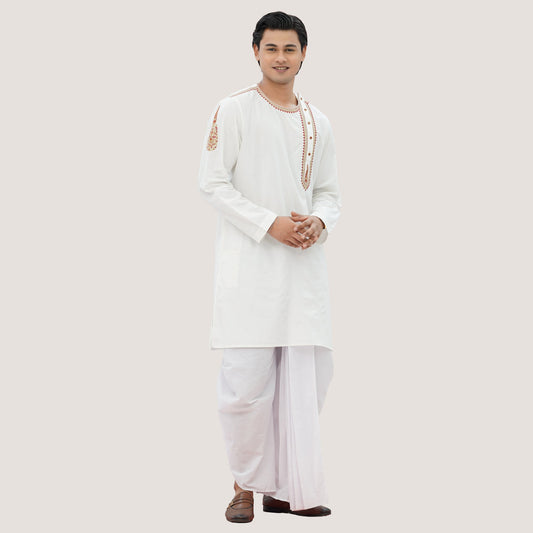 Mens Off White Panjabi