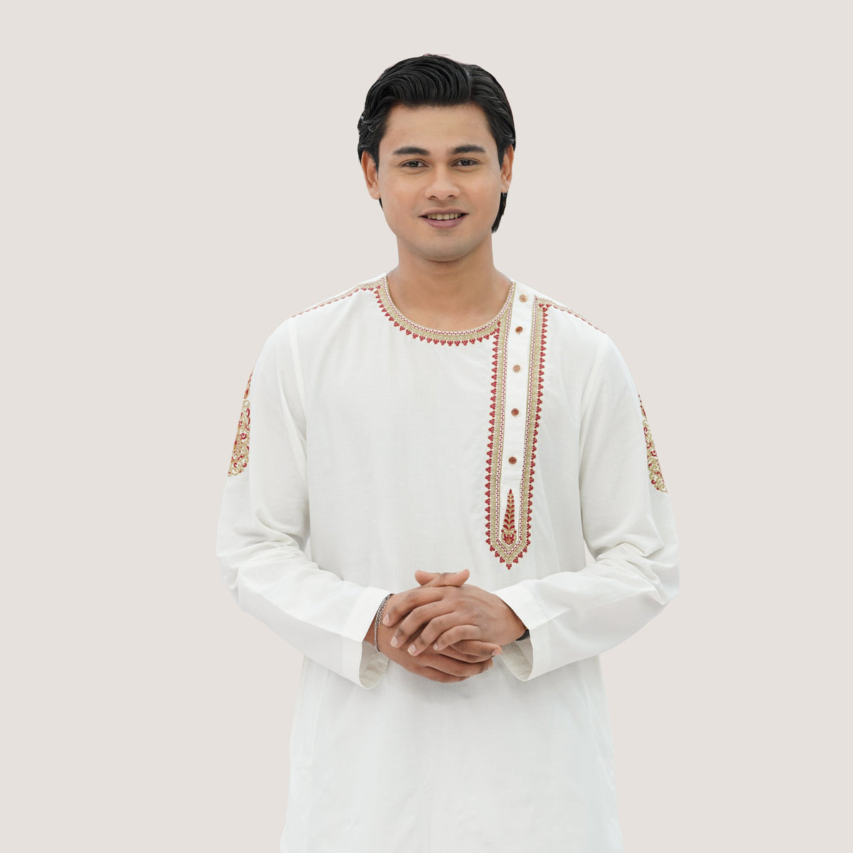 Mens Off White Panjabi