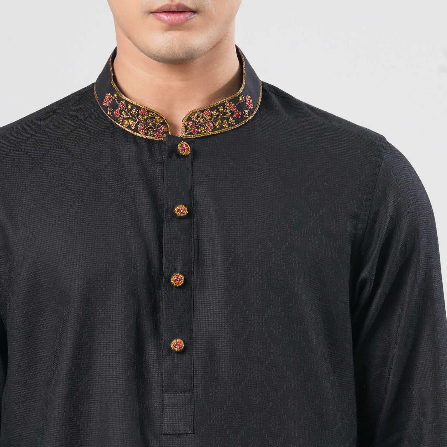 Men's Blended Jacquard Panjabi