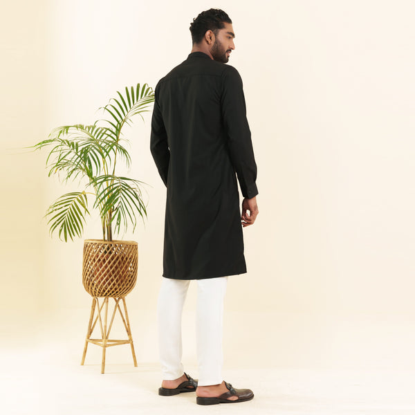 Mens Premium Panjabi- Jet Black