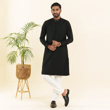 Load image into Gallery viewer, Mens Premium Panjabi- Jet Black
