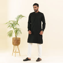 Load image into Gallery viewer, Mens Premium Panjabi- Jet Black
