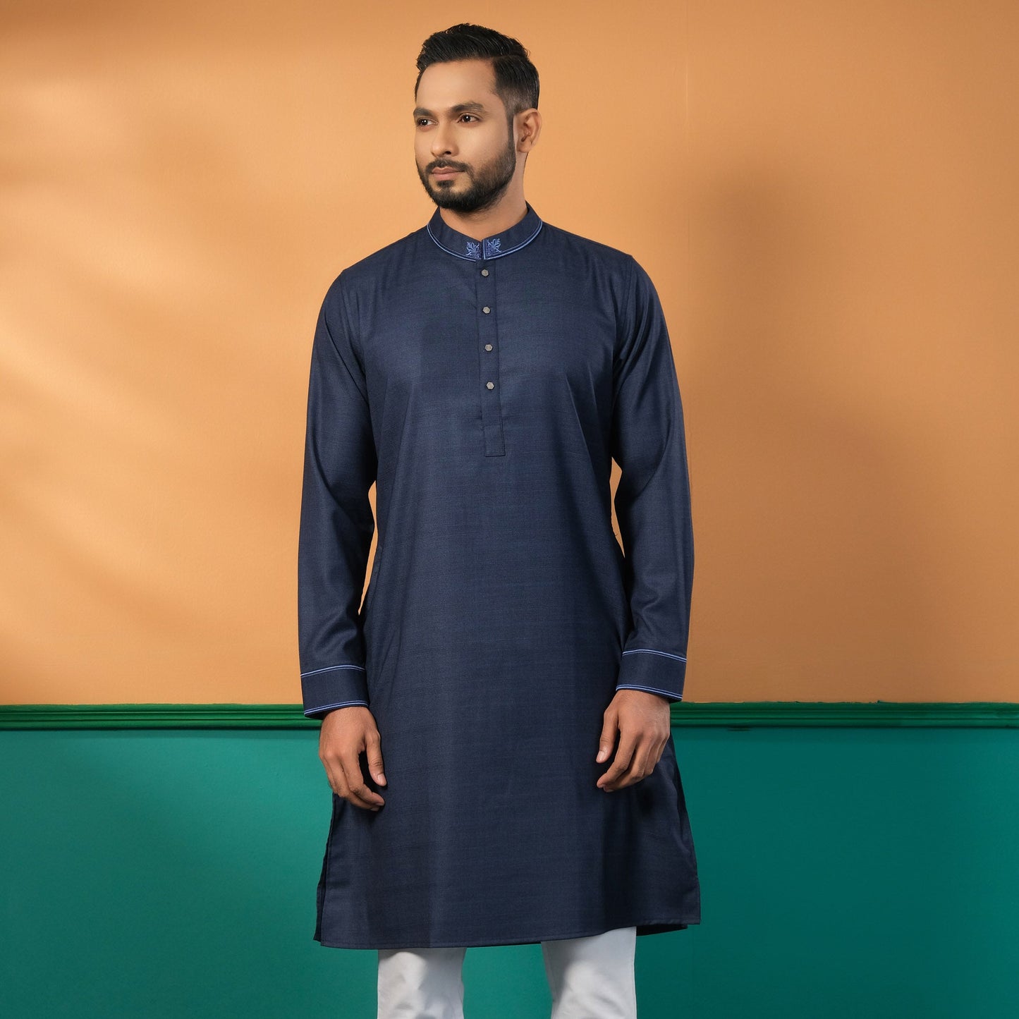 Mens Premium Denim Blue Panjabi