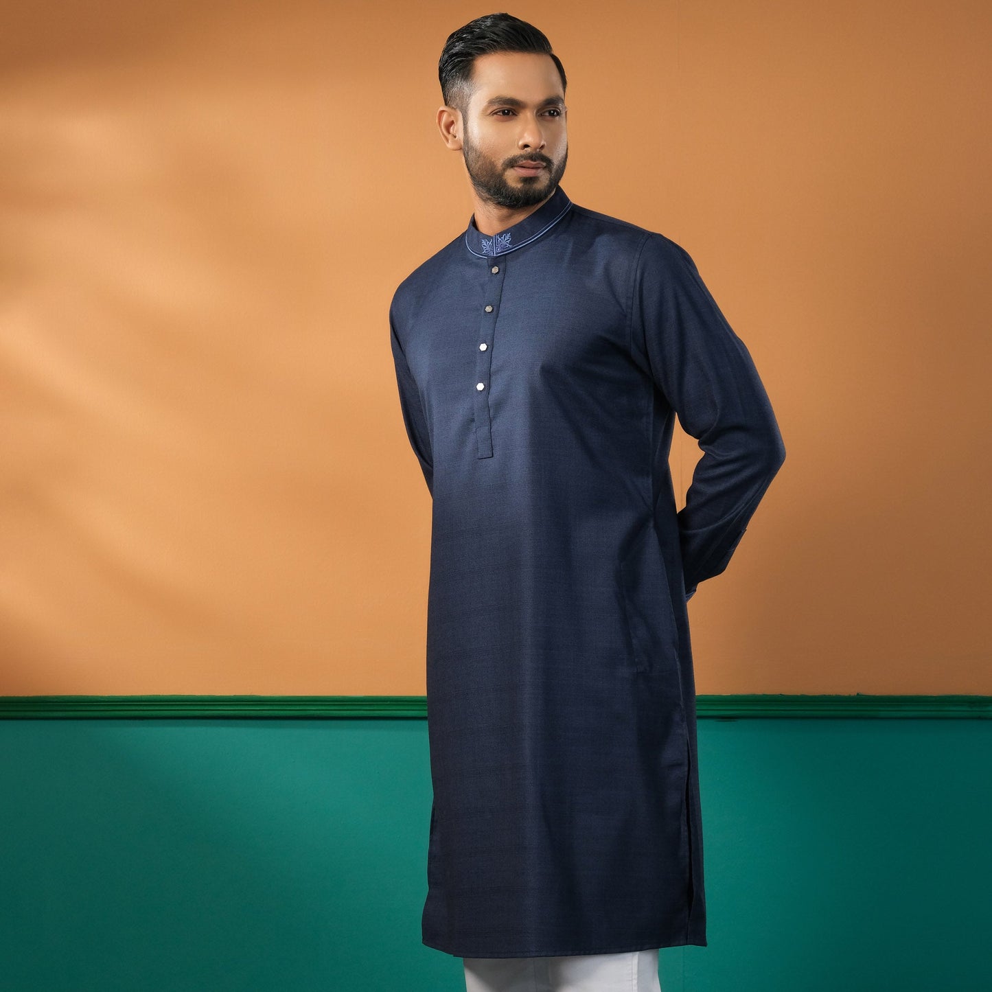 Mens Premium Denim Blue Panjabi