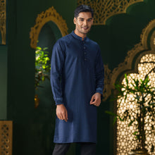 Load image into Gallery viewer, MENS PREMIUM PANJABI-INK BLUE
