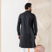 Load image into Gallery viewer, MENS PREMIUM PANJABI-BLACK
