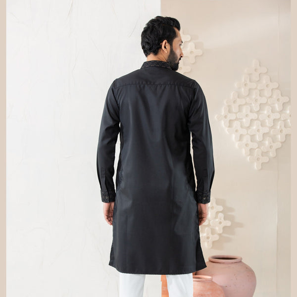 MENS PREMIUM PANJABI-BLACK