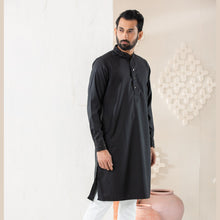 Load image into Gallery viewer, MENS PREMIUM PANJABI-BLACK
