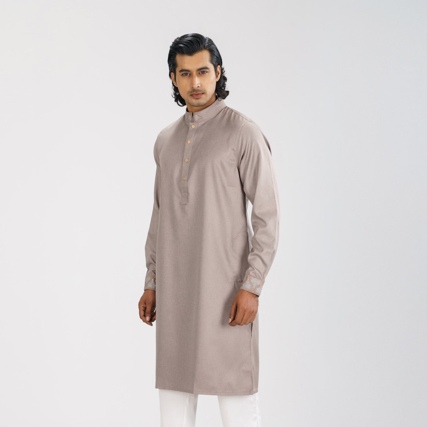 Men's Copper Grey Premium Panjabi