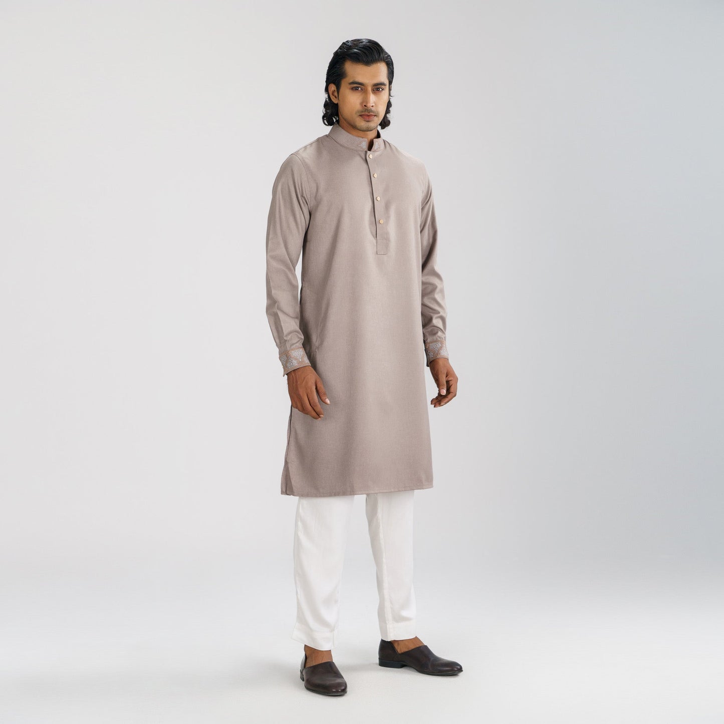 Men's Copper Grey Premium Panjabi