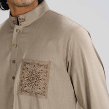 Load image into Gallery viewer, Men&#39;s Beige Brown Slim Fit Panjabi
