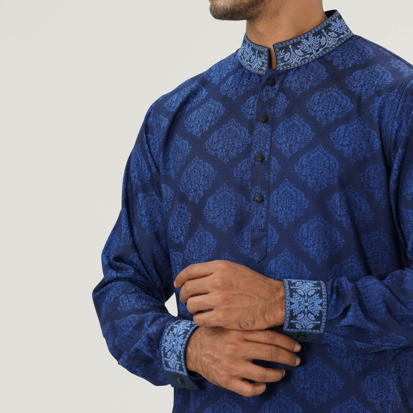 Mens Navy Premium Panjabi