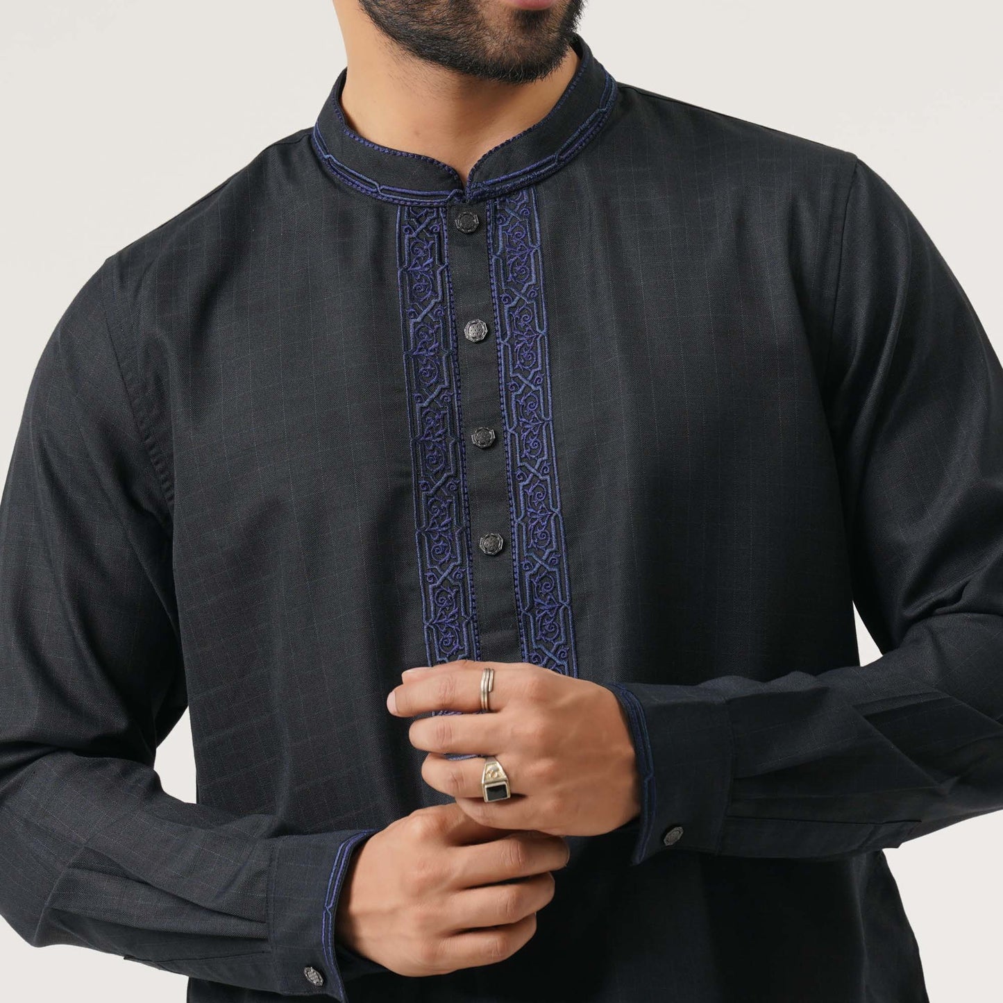 Mens Navy Premium Panjabi