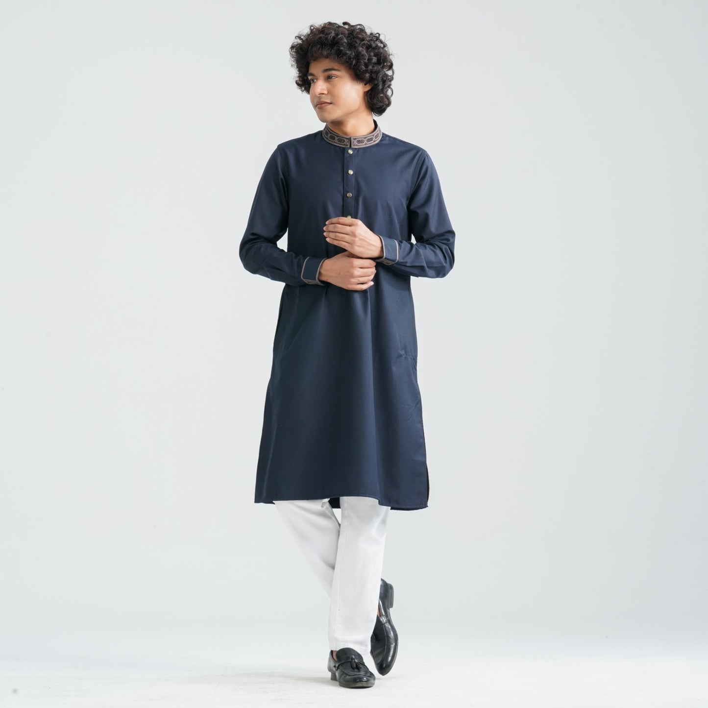 Men's Dark Navy Suiting Panjabi