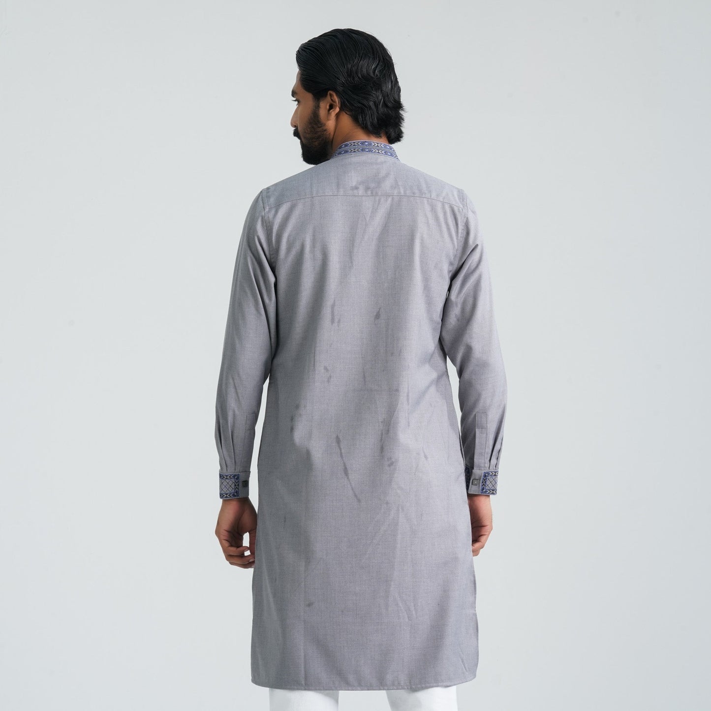 Men Grey Blended Panjabi
