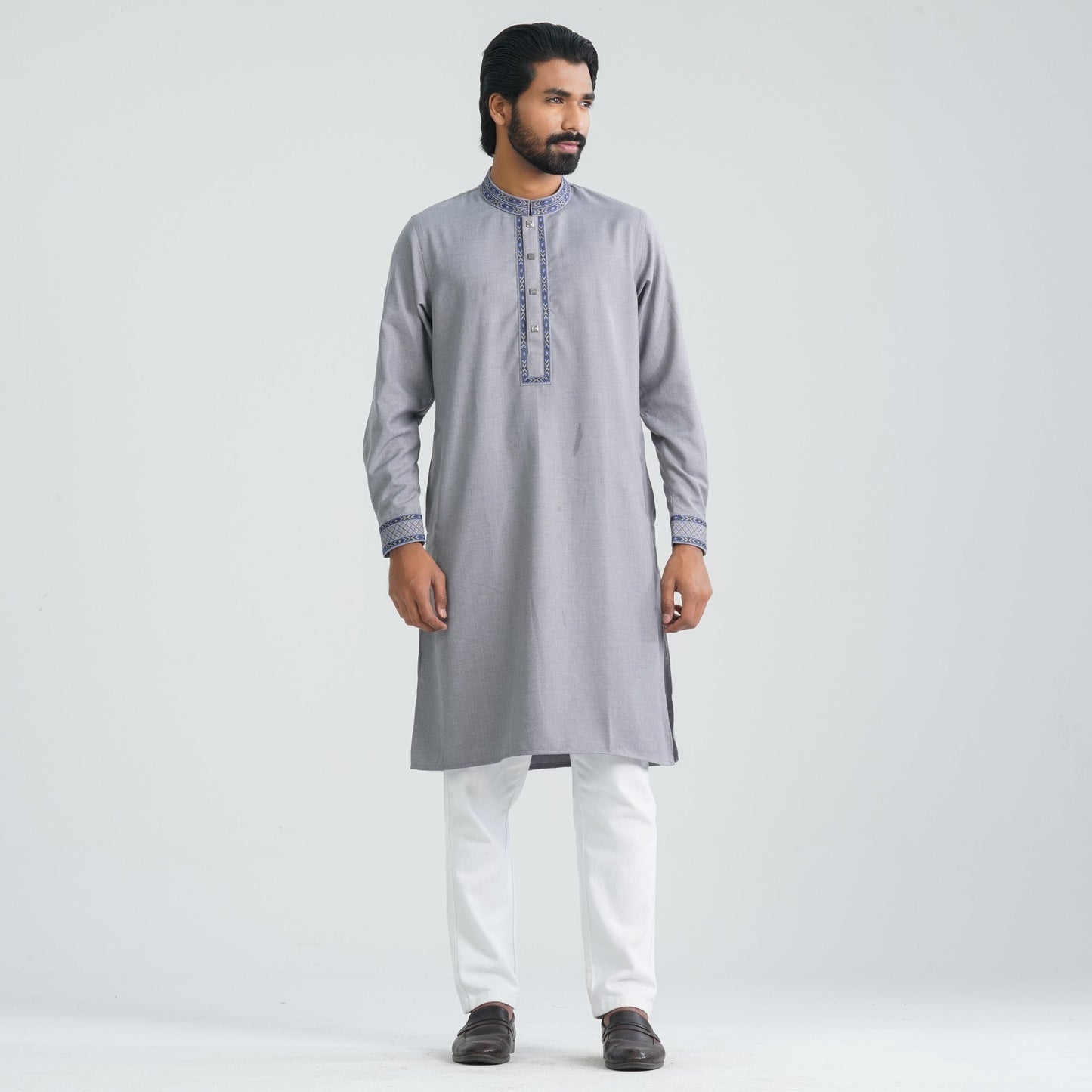 Men Grey Blended Panjabi