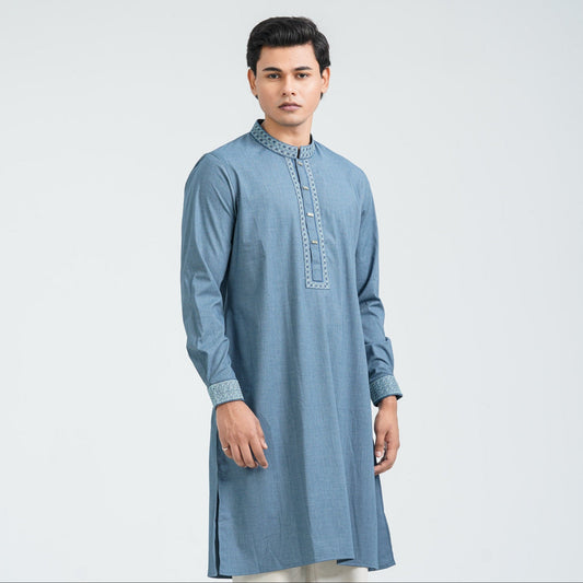 Men’s Blue Blended Panjabi